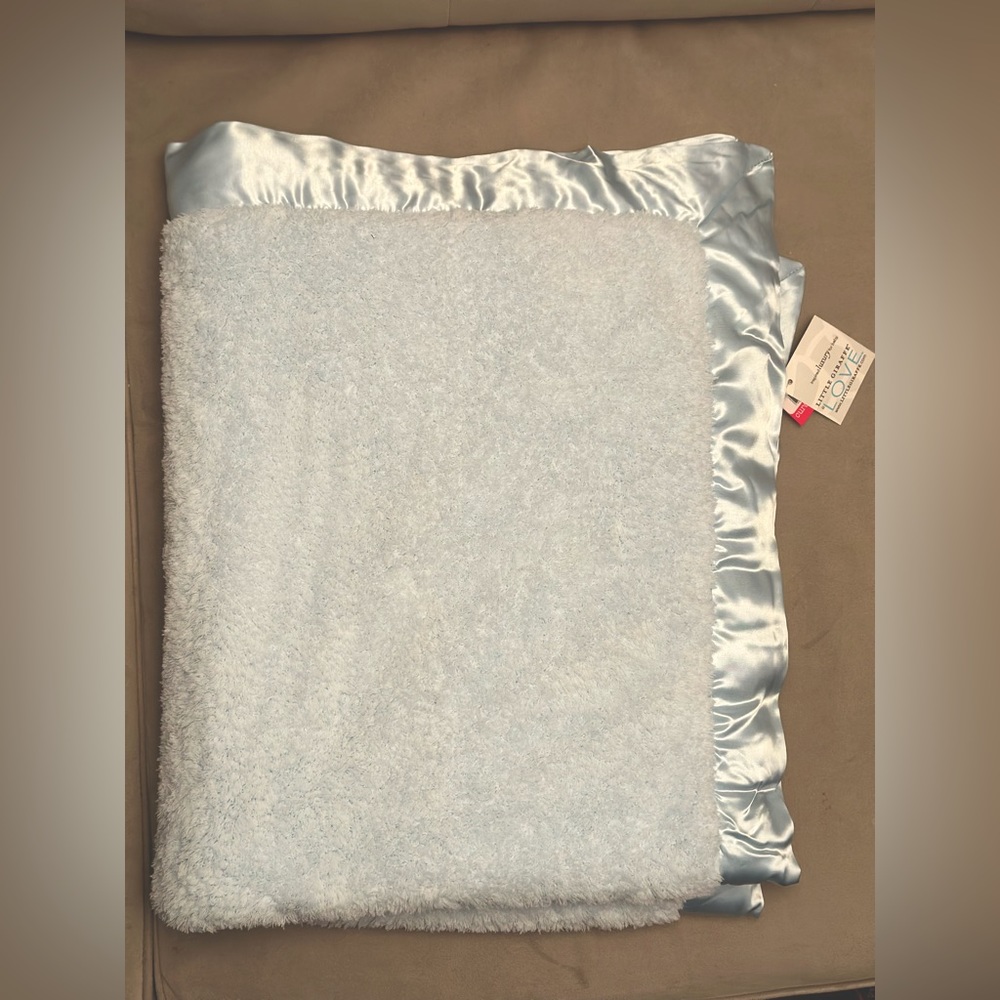 Little Giraffe Chenille Blue Baby Blanket NWT